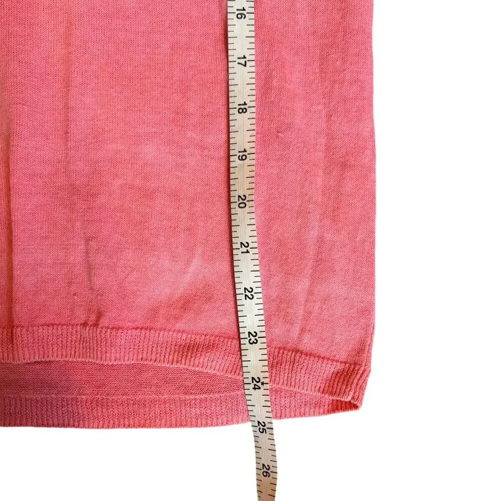 J.Crew Women's Pink 100% Linen Lightweight Knit Sweater Size XS Oversized